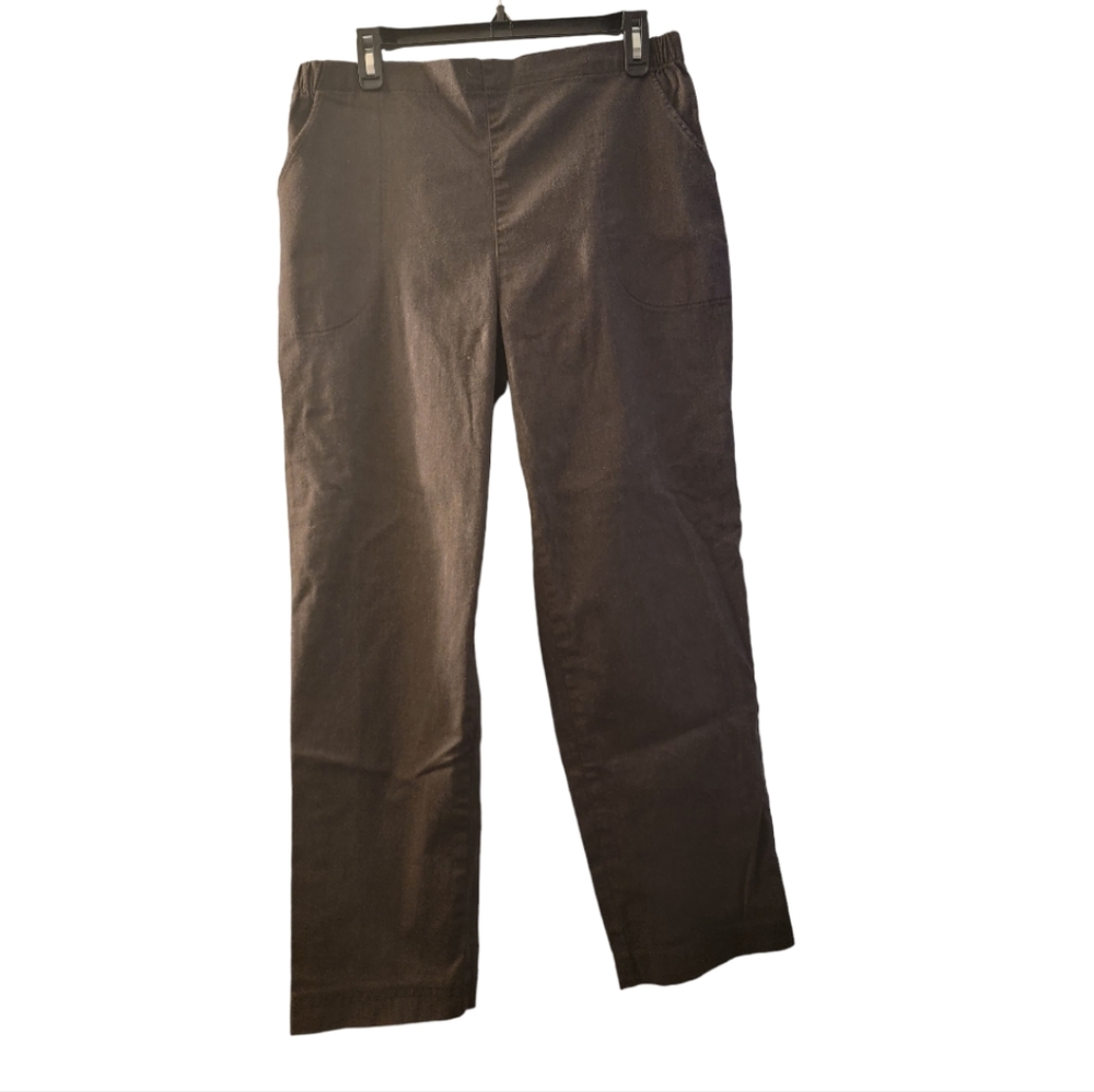 Classic Pull on Trousers from Croft & Barrow, Dark Grey, size 16short